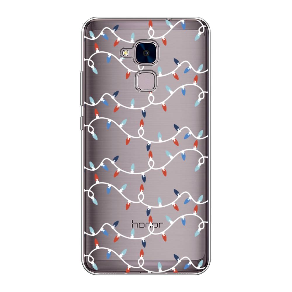 

Чехол на Honor 5C "Разноцветная гирлянда", Белый;красный;синий, 60450-5