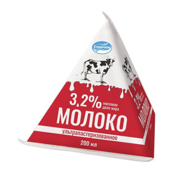 

Молоко 3,2% ультрапастеризованное 200 мл Станичное