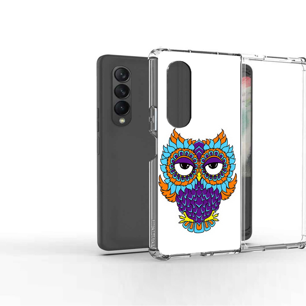 

Чехол MyPads Tocco для Samsung Galaxy Z Fold2 Цветная сова, Прозрачный, Tocco