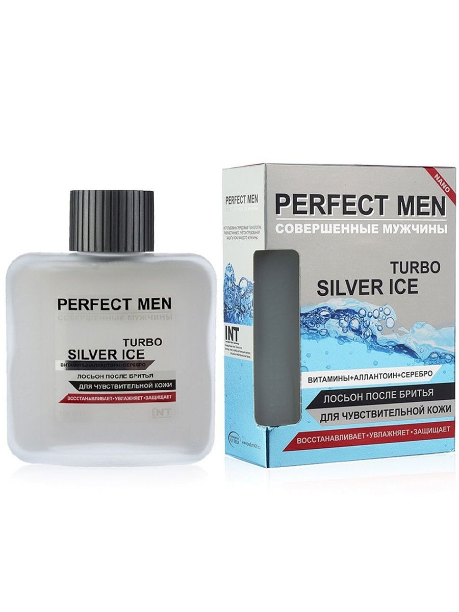 фото Лосьон после бритья для чувствительной кожи идеальный мужчина perfect men turbo silver ice