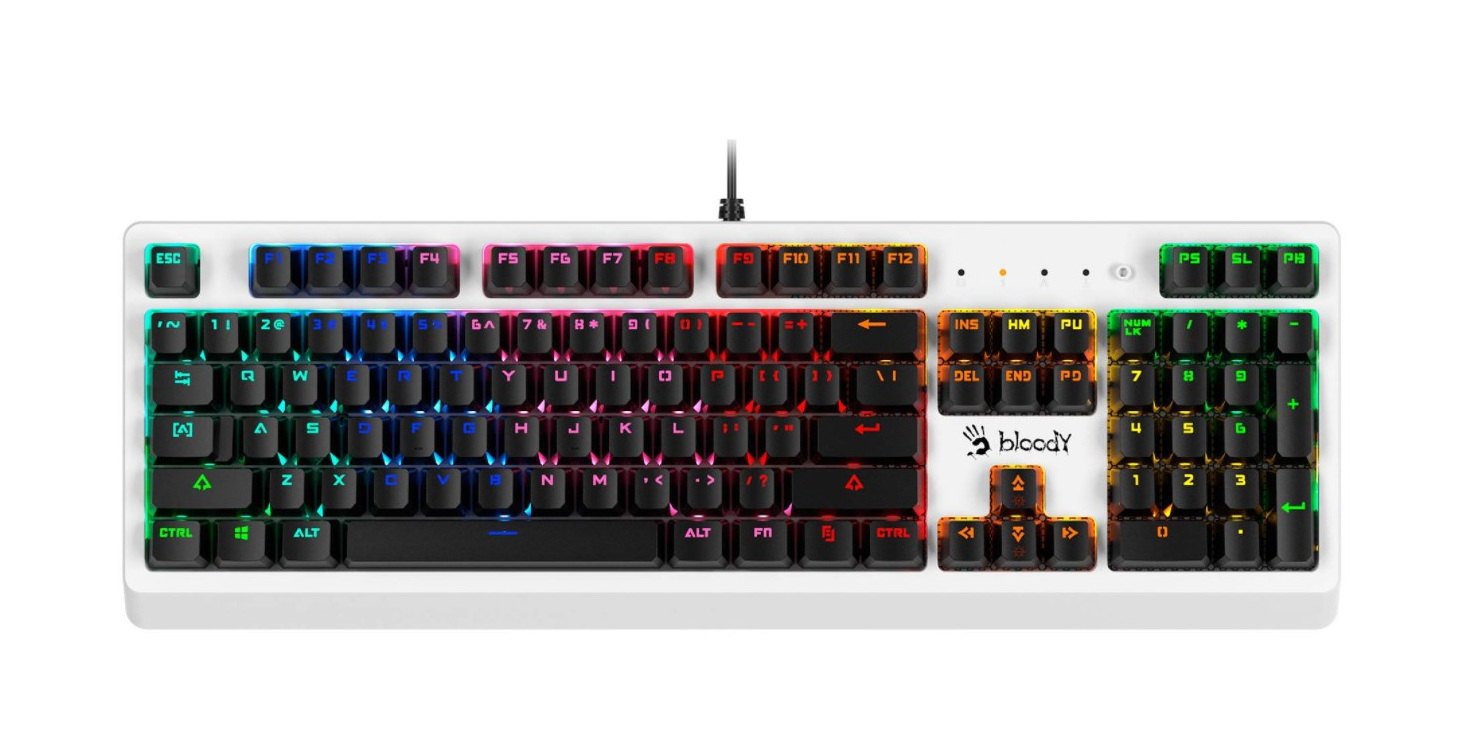 фото Игровая клавиатура клавиатура a4tech bloody b810rc white/black
