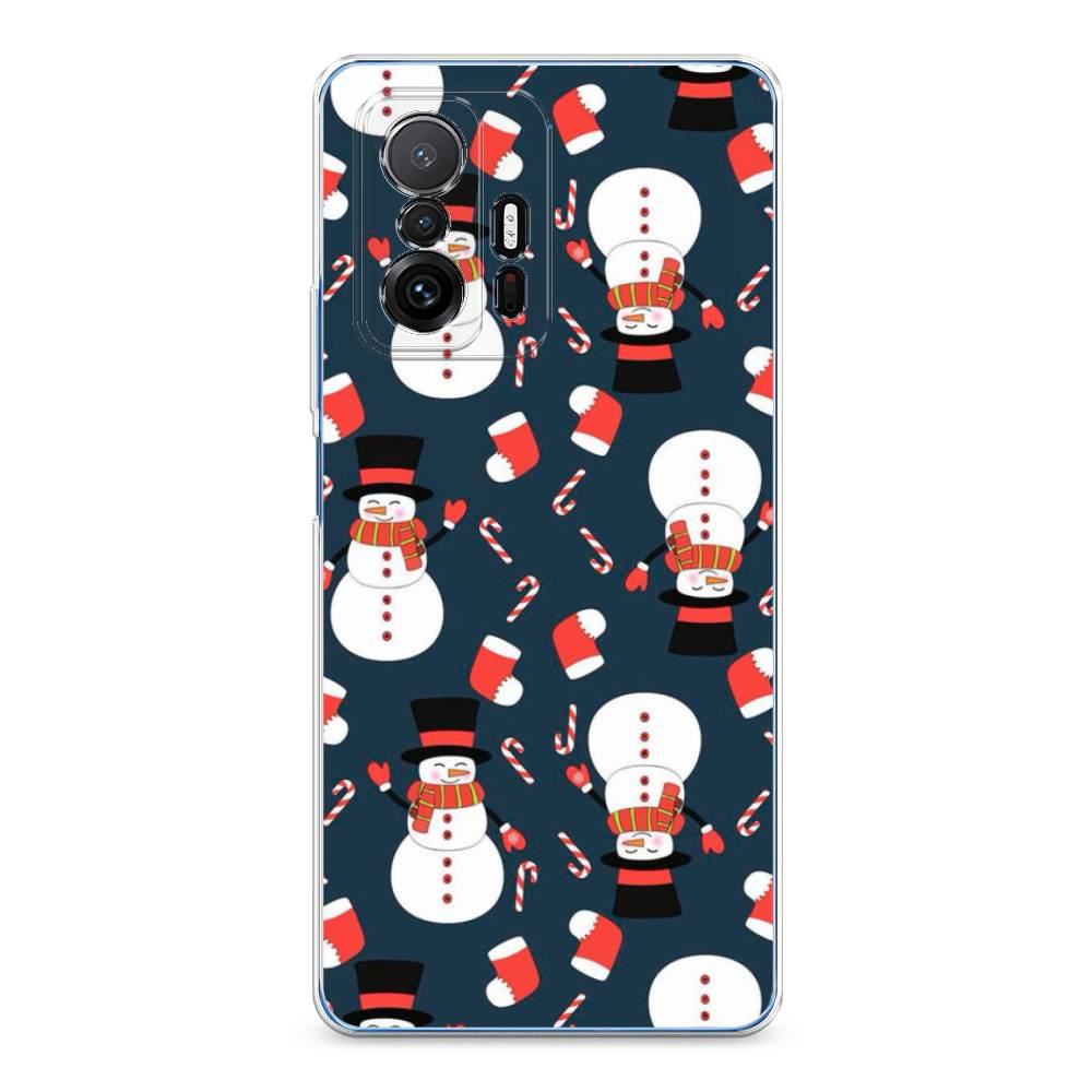 

Чехол на Xiaomi Mi 11T/11T Pro "Синие снеговики", Синий;белый;красный, 311250-5