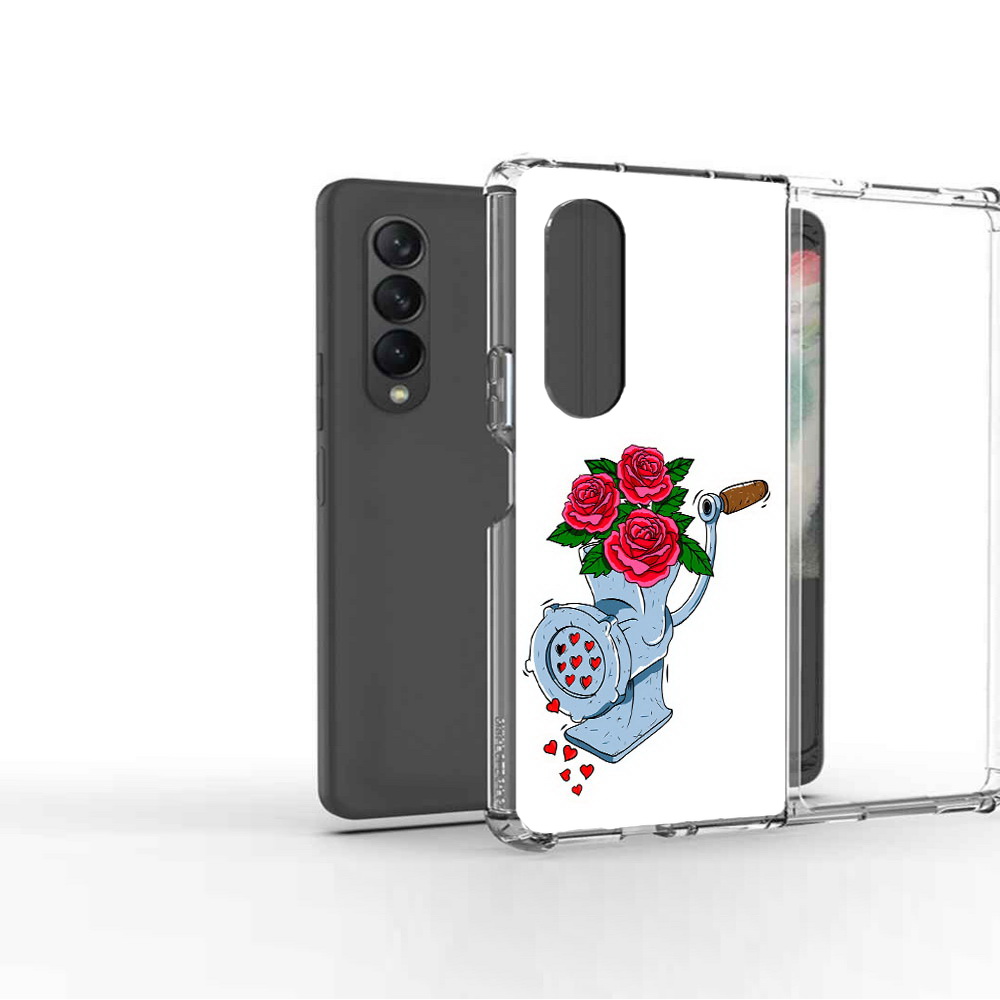 

Чехол MyPads Tocco для Samsung Galaxy Z Fold2 Цветочные сердца, Прозрачный, Tocco