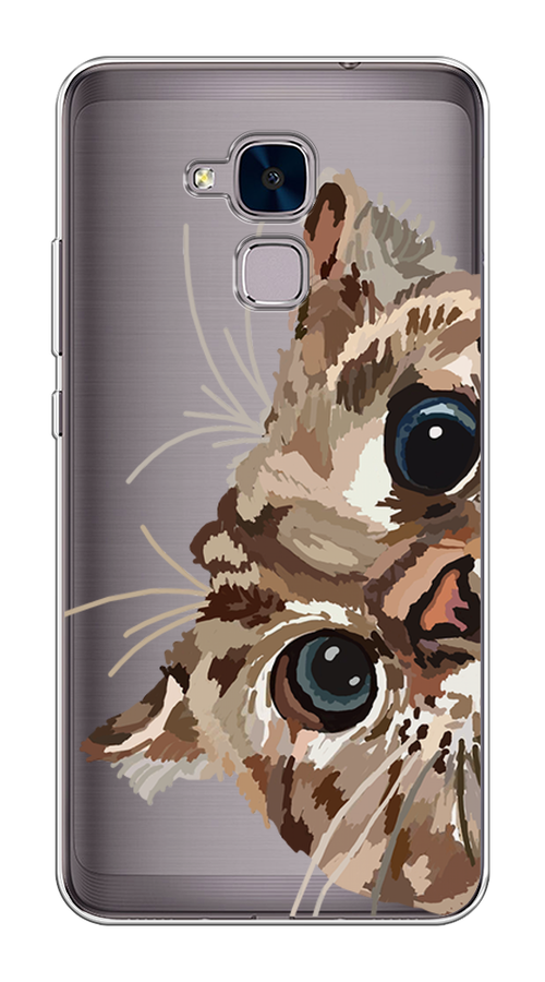 

Чехол на Honor 5C "Любопытный кот", Коричневый;синий;черный, 60450-1