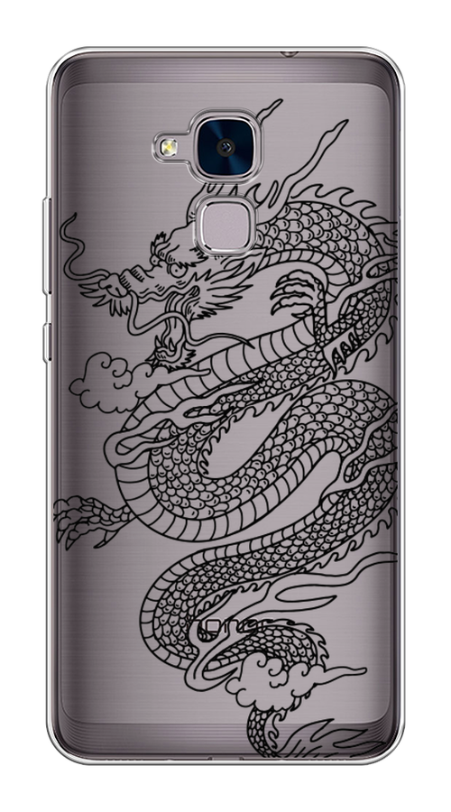 

Чехол на Honor 5C "Большой китайский дракон", Черный;серый, 60450-1
