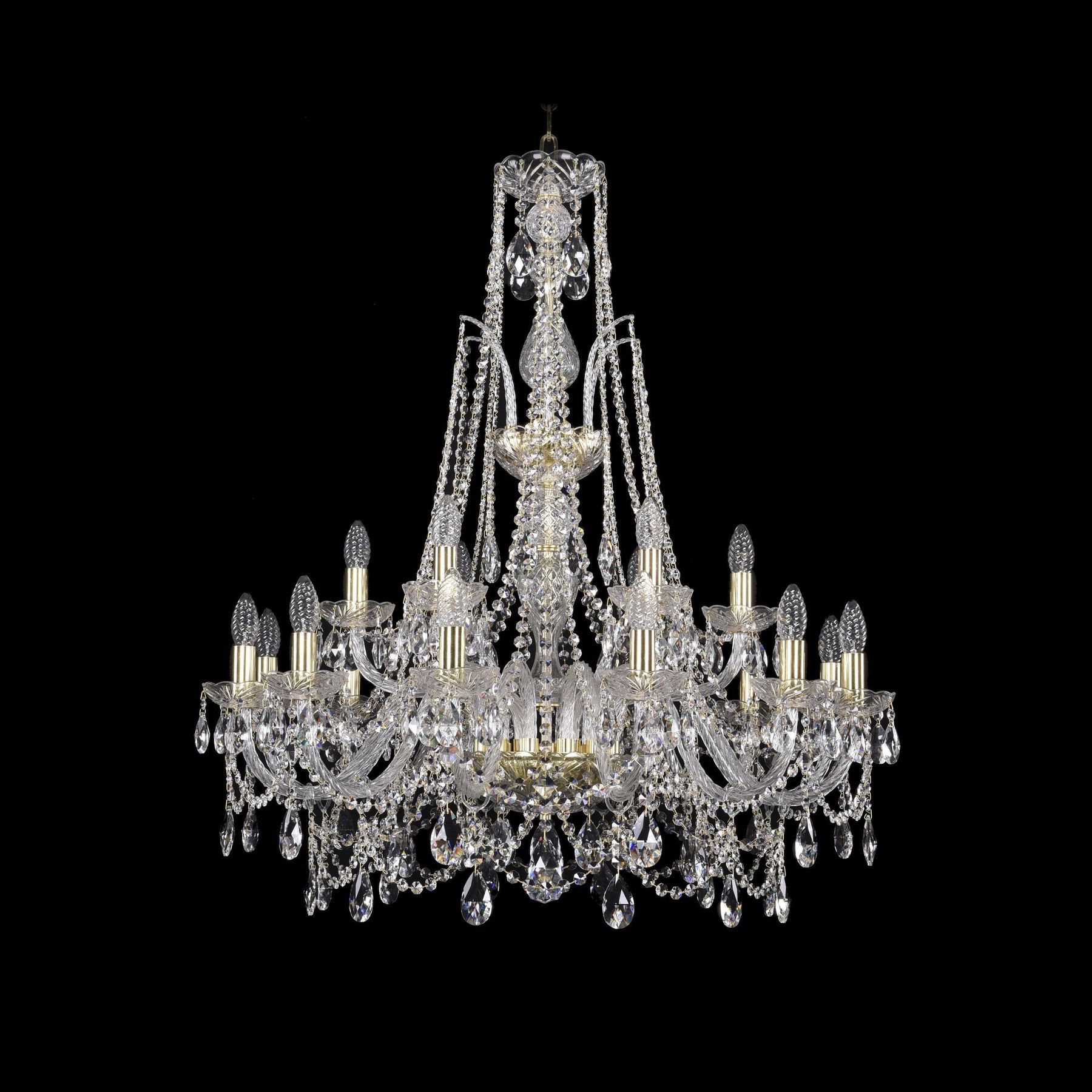 фото Хрустальная люстра 1411/12+6/300/xl-96 g bohemia ivele crystal