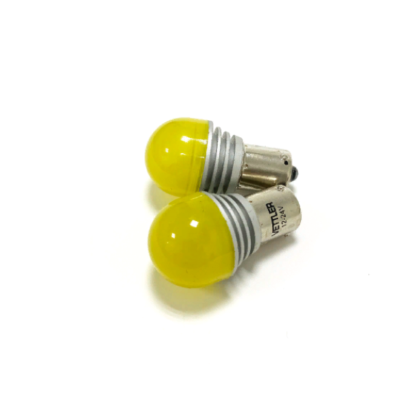 Лампа 24 V 21 W стоп-сигнал, повторитель 1 конт желтая (смещ.цоколь) Ультра) МАЯК