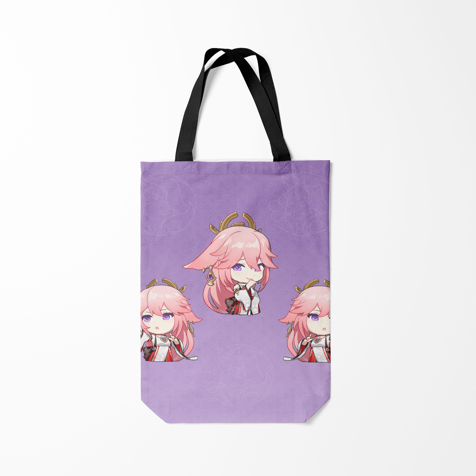 

Сумка шoппер унисекс Burnettie Yae Miko Chibi, фиолетовый, Yae Miko Chibi