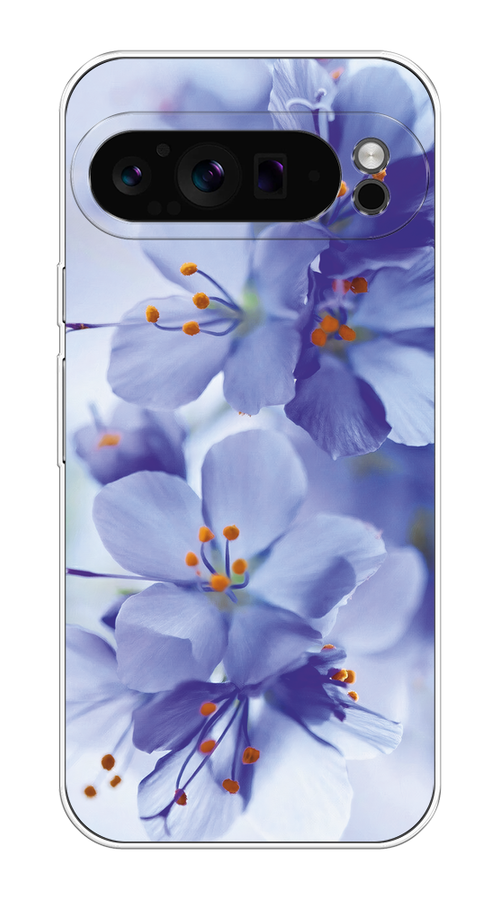 

Чехол на Google Pixel 9 Pro "Фиолетовые цветки", Фиолетовый;синий, 272050-1
