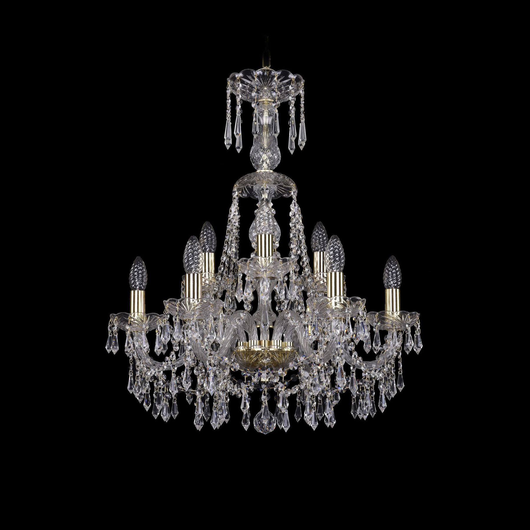 

Хрустальная люстра 1403/6+3/195/XL-65 G Bohemia Ivele Crystal, 1403/6+3/195/XL-65 G