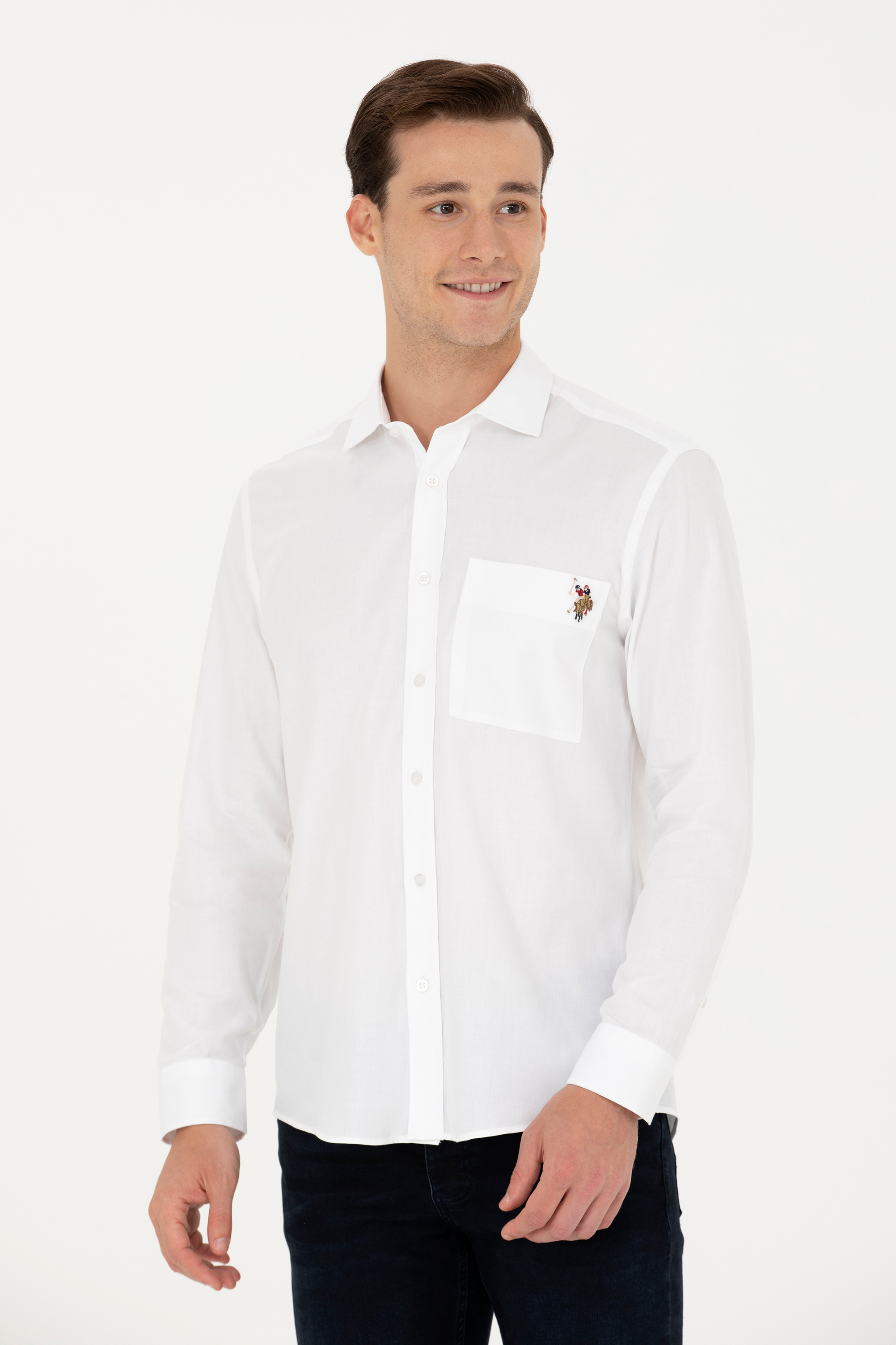 Рубашка мужская US Polo G081SZ0040NESPEL белая 2XL