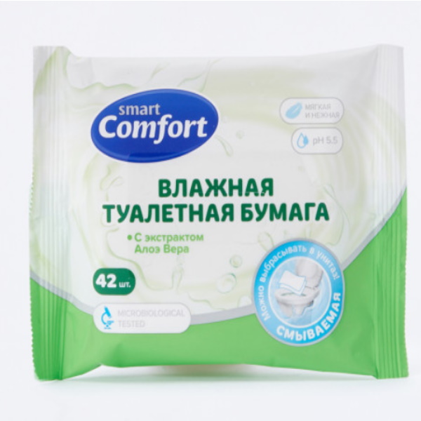 Влажная туалетная бумага Comfort smart 72053
