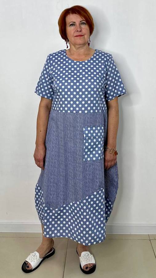 Платье женское Fashion 211 голубое 58 RU
