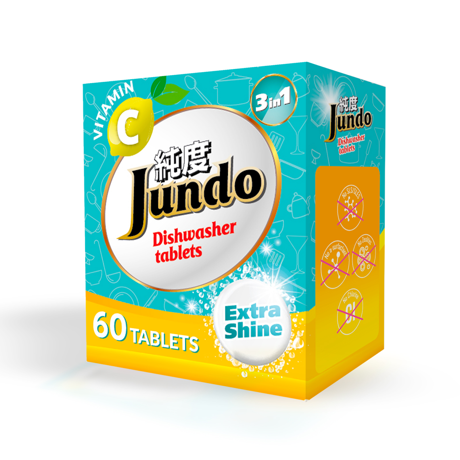 

Таблетки для посудомоечных машин Jundo Vitamin C, 60 штук