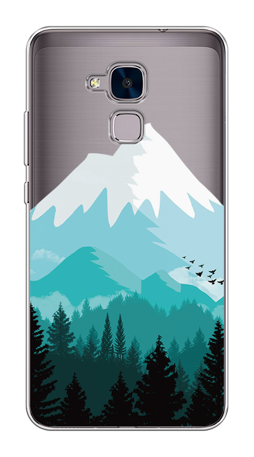 

Чехол на Honor 5C "Синяя снежная гора", Белый;голубой, 60450-2