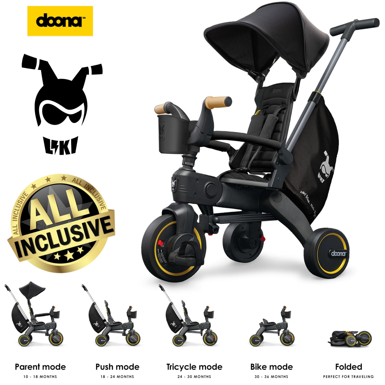 Велосипед Doona Складной Liki Trike S5 Nitro black 36999₽