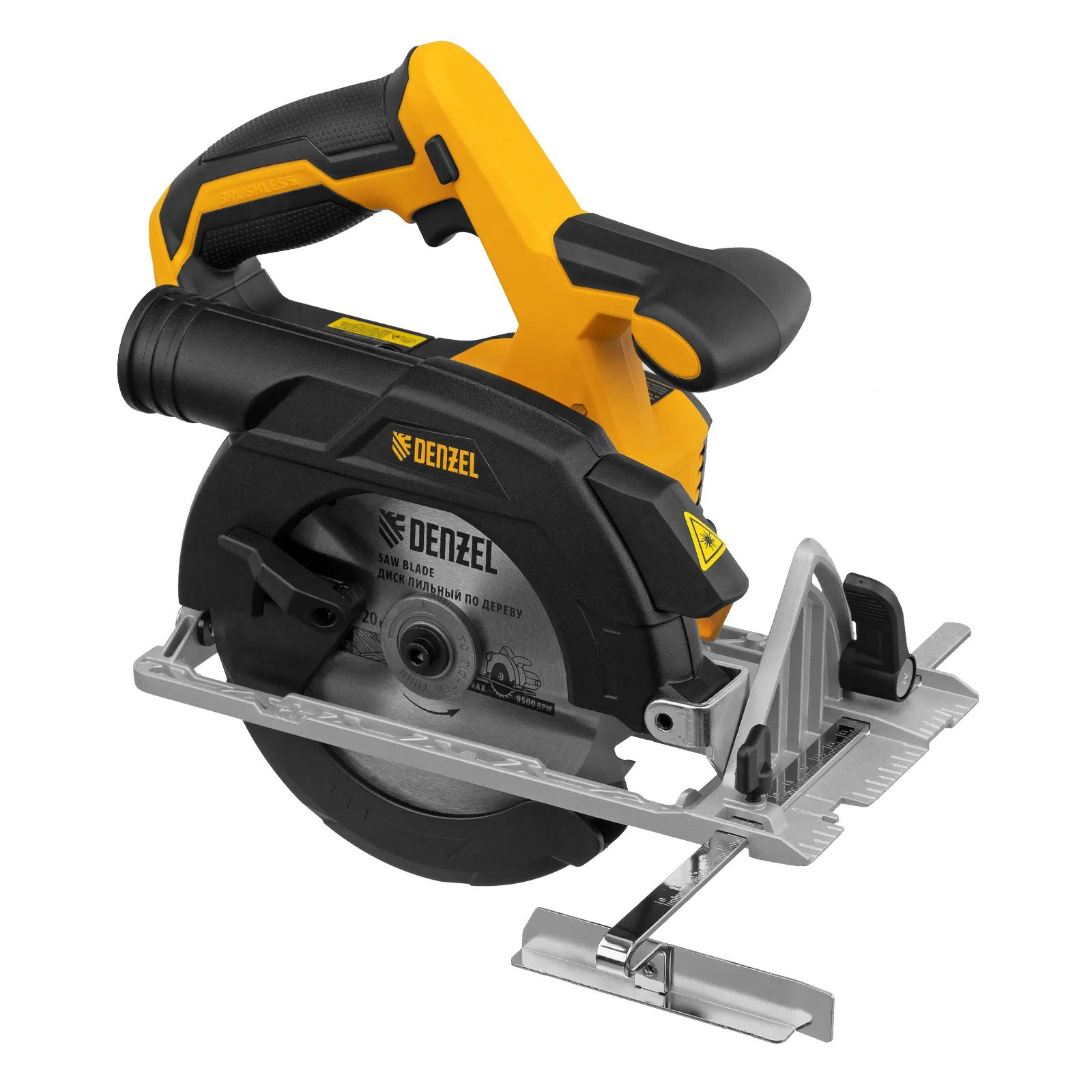 Пила циркулярная аккумуляторная бесщет DENZEL CCS-165-0 27402 makita jr103dz пила сабельная аккумуляторная [jr103dz] 10 8в li ion слайд 0 3300 м ход 13мм рез 50мм 1 3кг кор подсв б кл замен пилки б ак з у