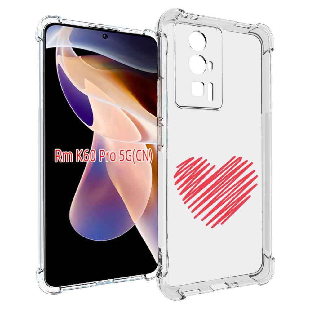 

Чехол MyPads сердечко-одной-линией для Xiaomi Redmi K60 Pro, Прозрачный, Tocco