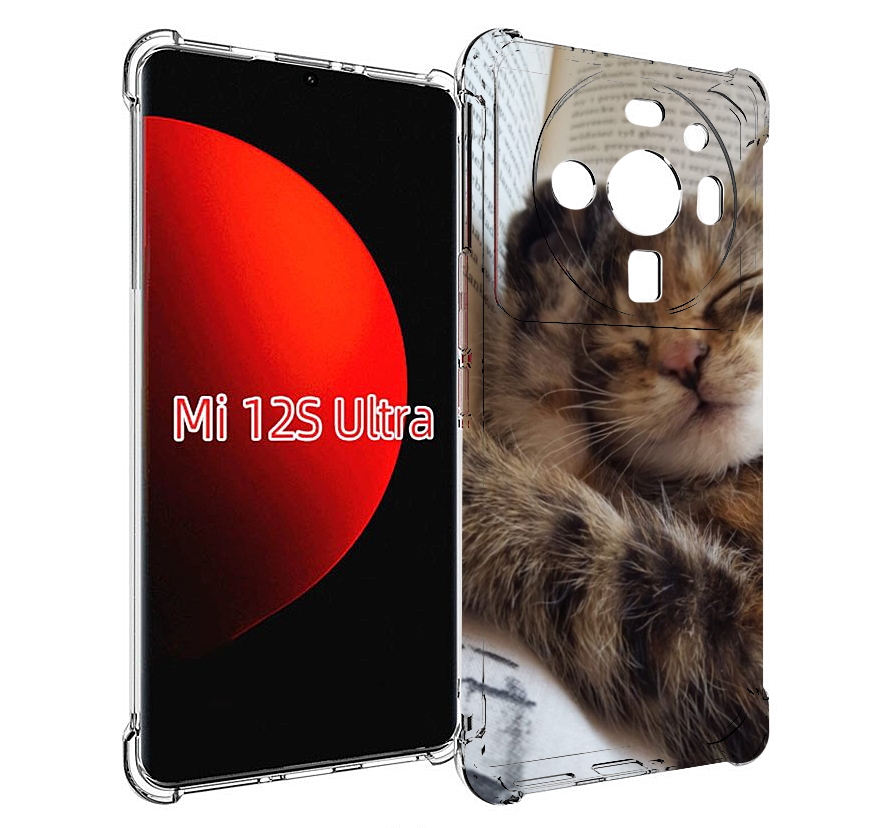 

Чехол MyPads Спящий-котенок для Xiaomi 12S Ultra, Прозрачный, Tocco
