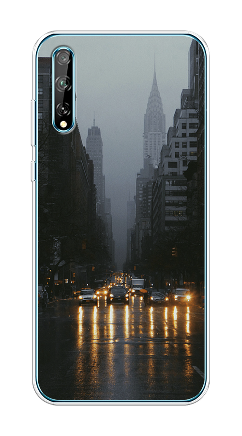 

Чехол на Huawei Y8p/P Smart S "Дождливый Нью Йорк", Черный;серый, 6103550-1