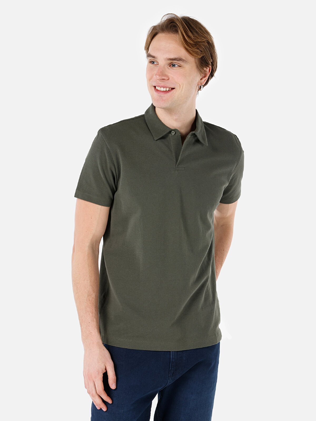 

Футболка мужская Colin's CL1069372 хаки XL, CL1069372