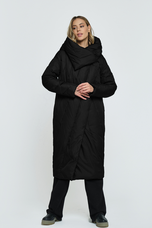 фото Пуховик-пальто женский tom farr t4f w3649.58 (210-1) черный 46 ru