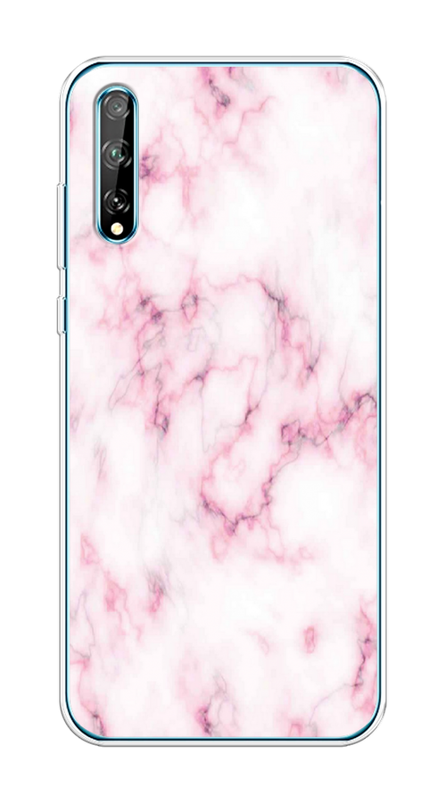 

Чехол на Huawei Y8p/P Smart S "Мрамор с розовым", Белый;розовый, 6103550-1