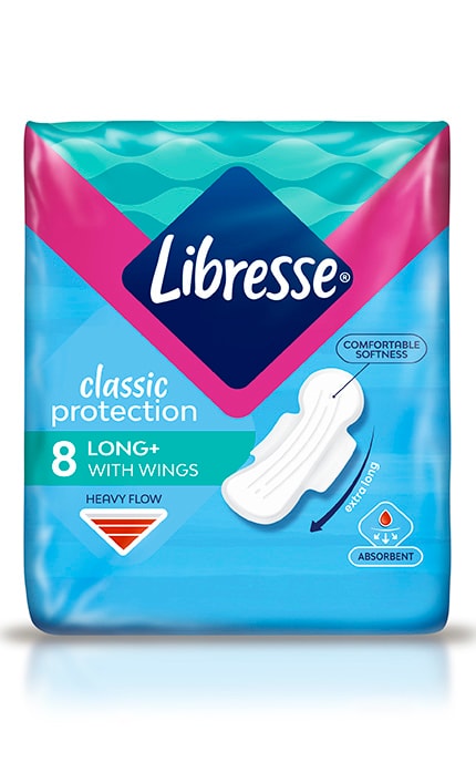 

Прокладки Libresse Classic Protection long+dry сеточка 8 шт, Белый