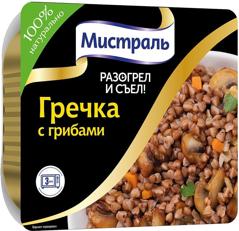 

Гречка Мистраль с грибами 250г