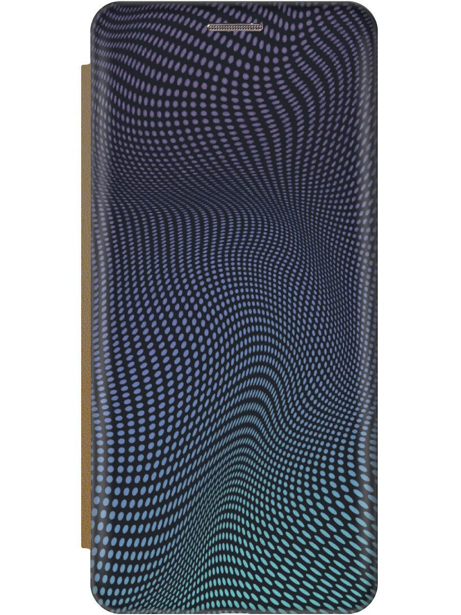 

Чехол-книжка на realme C30 c принтом "Изгибы из точек" золотистый, Синий;черный, 1568200