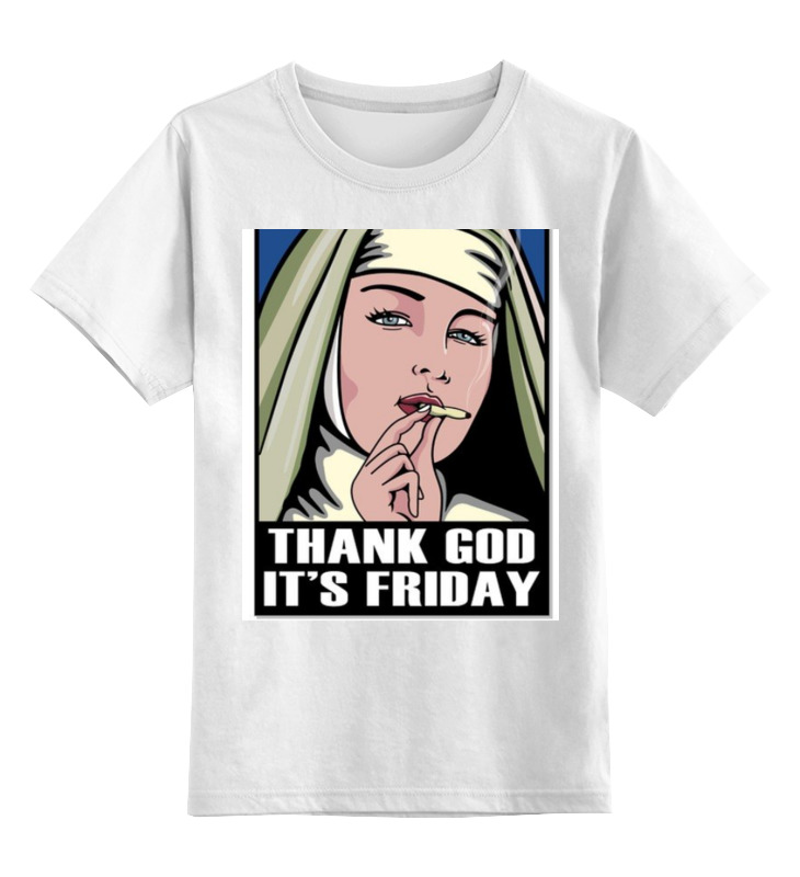 

Футболка детская Printio Thank god it's friday цв. белый р. 104, Thank god it's friday