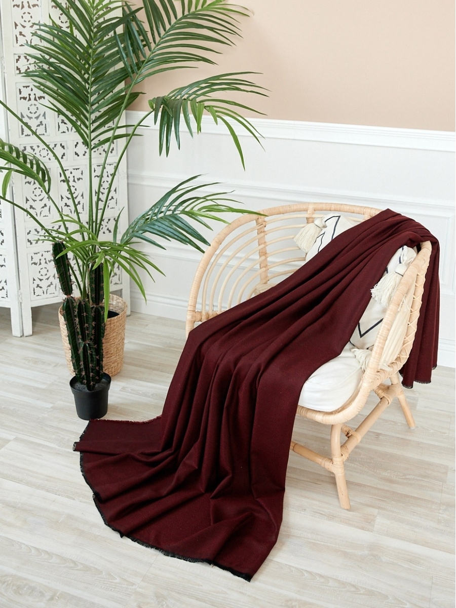 фото Плед елочка, бордовый, 150*200 см merino kids