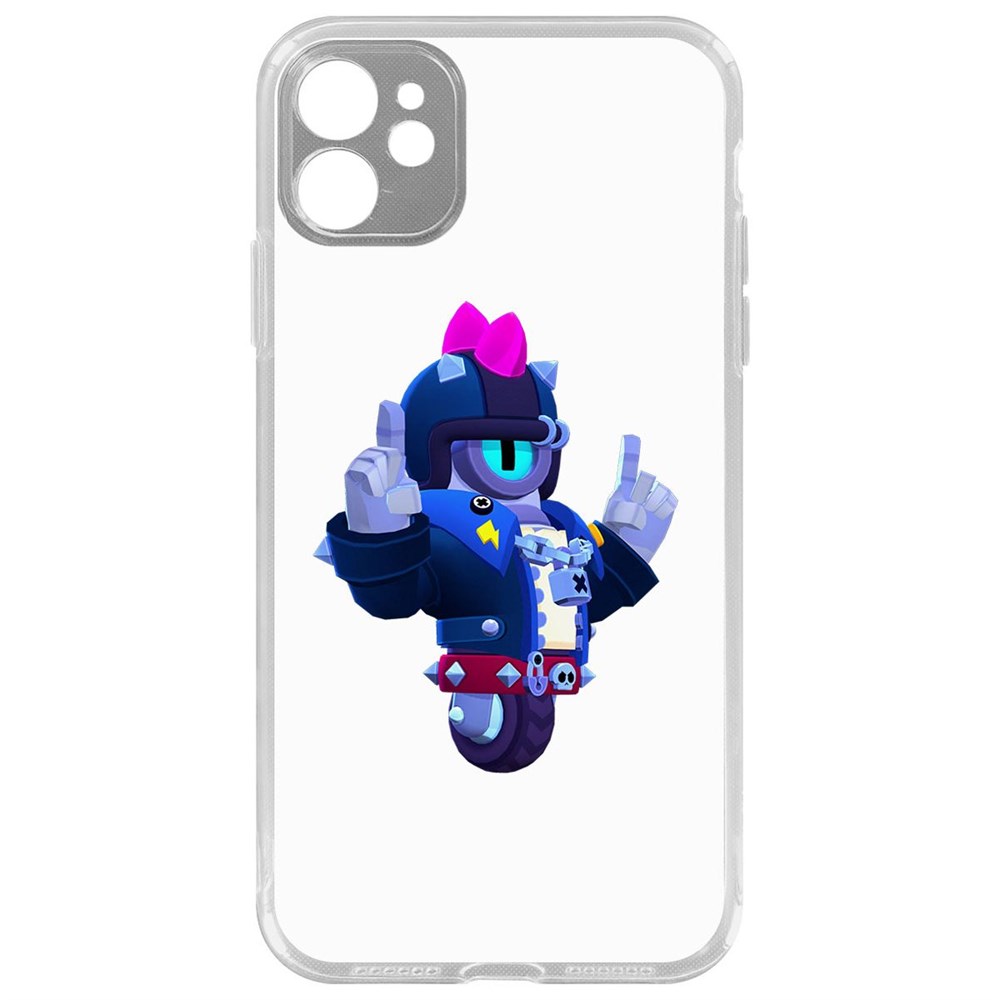

Чехол-накладка Brawl Stars-Дикий Сту для iPhone 11 с защитой камеры, Прозрачный
