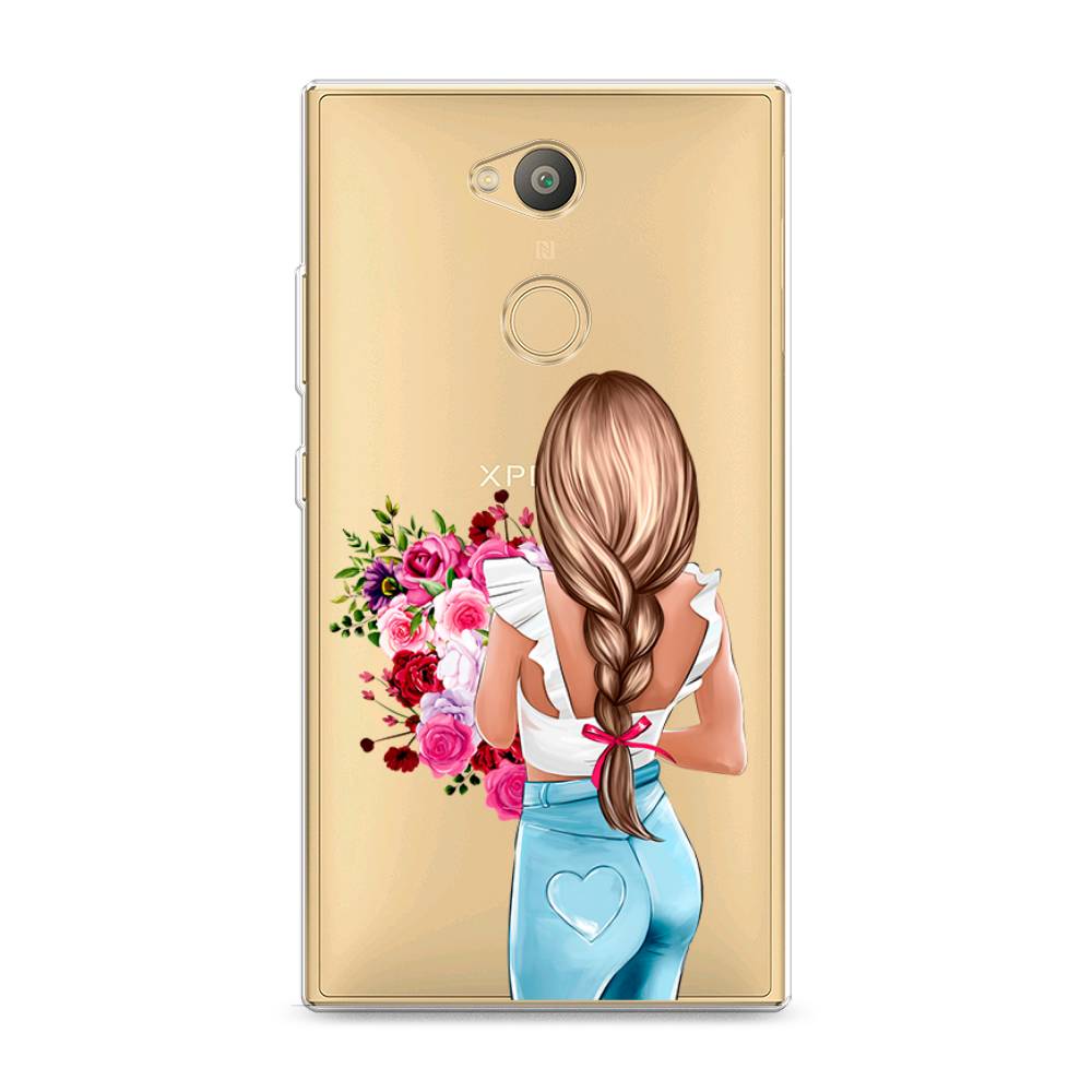 

Чехол на Sony Xperia L2 "Девушка с цветами", Коричневый;розовый;голубой, 53450-6