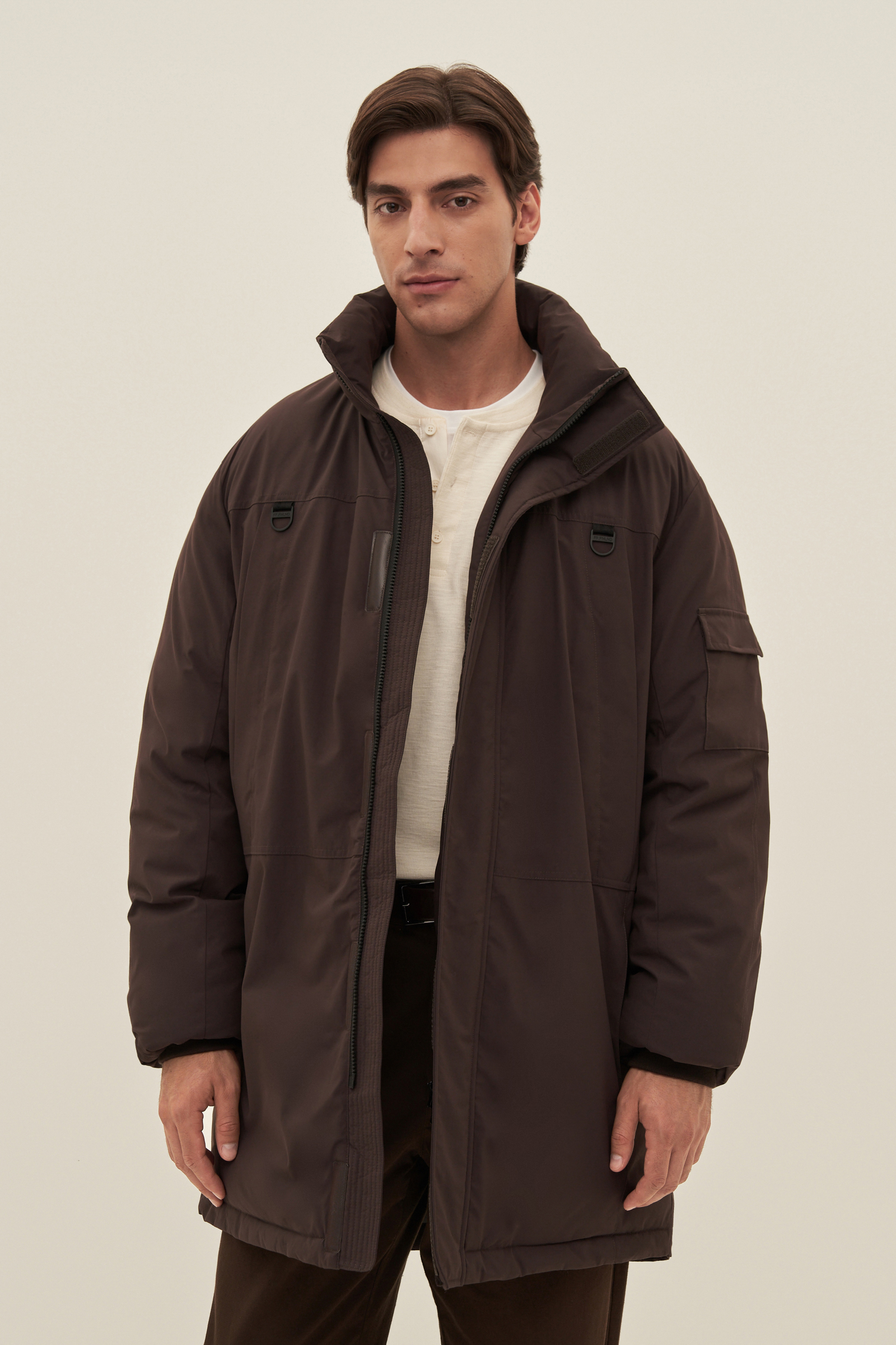 

Куртка мужская Finn Flare FAD21055 коричневая 2XL, Коричневый, FAD21055