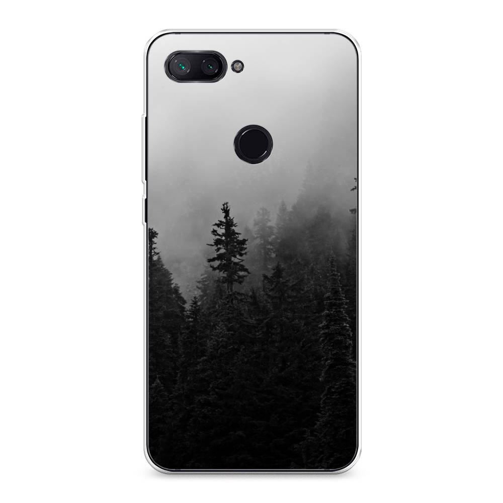 

Чехол на Xiaomi Mi 8 Lite (Youth Edition) "Туманный лес", Серый;черный, 34550-2