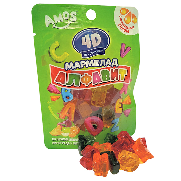 

Мармелад 4D Gummy Буквы жевательный 72 г
