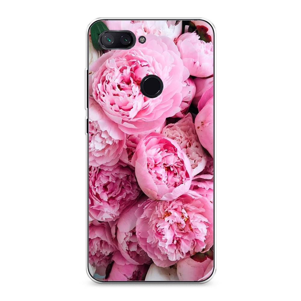

Чехол на Xiaomi Mi 8 Lite (Youth Edition) "Розовые пионы", Бежевый;розовый, 34550-2
