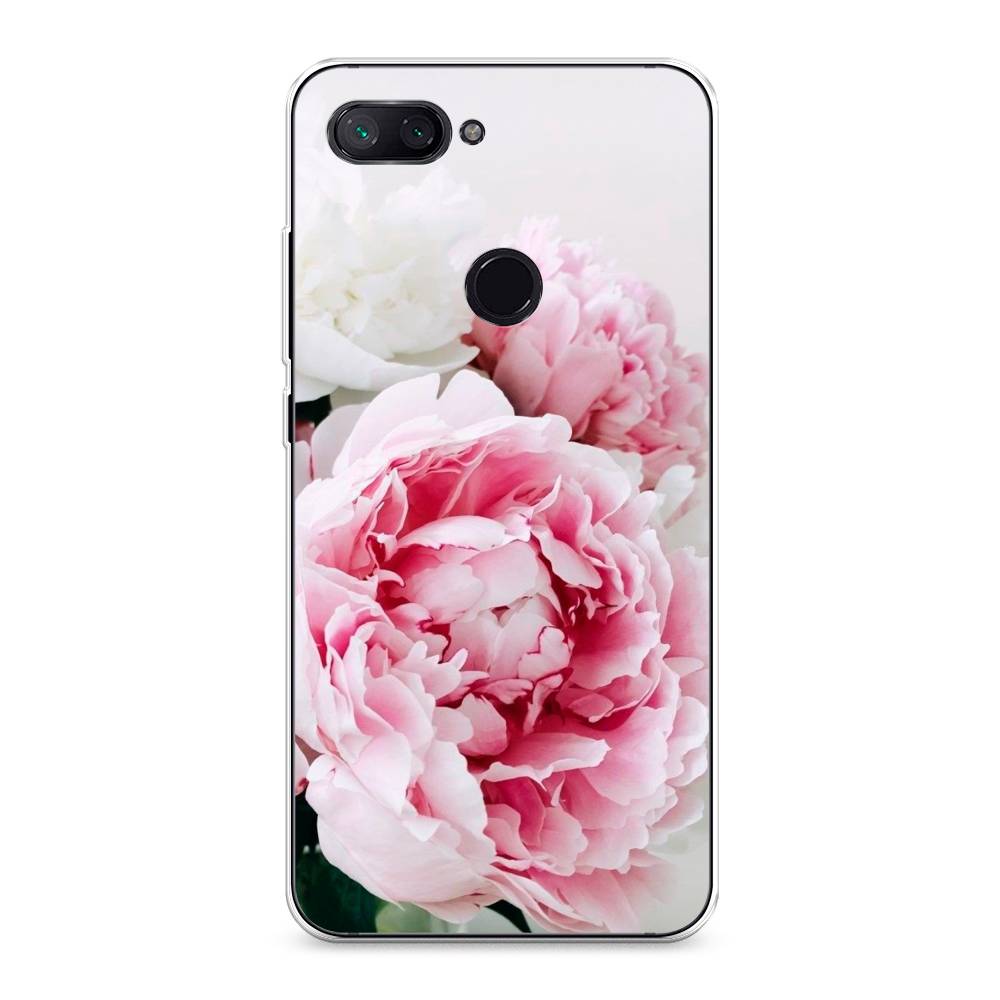 

Чехол на Xiaomi Mi 8 Lite (Youth Edition) "Розовые и белые пионы", Розовый;белый, 34550-2