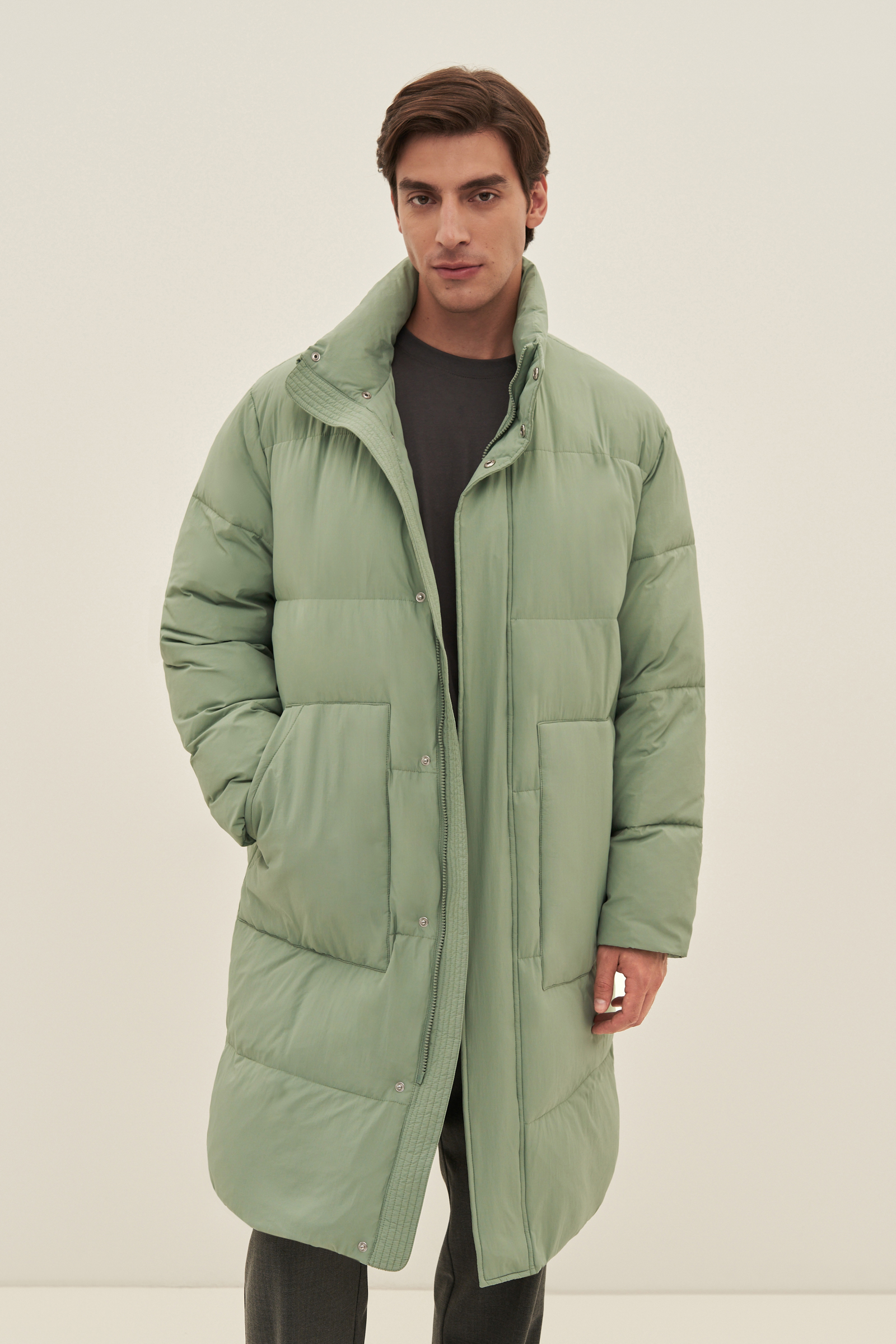 Пальто мужское Finn Flare FAD21010 зеленое S