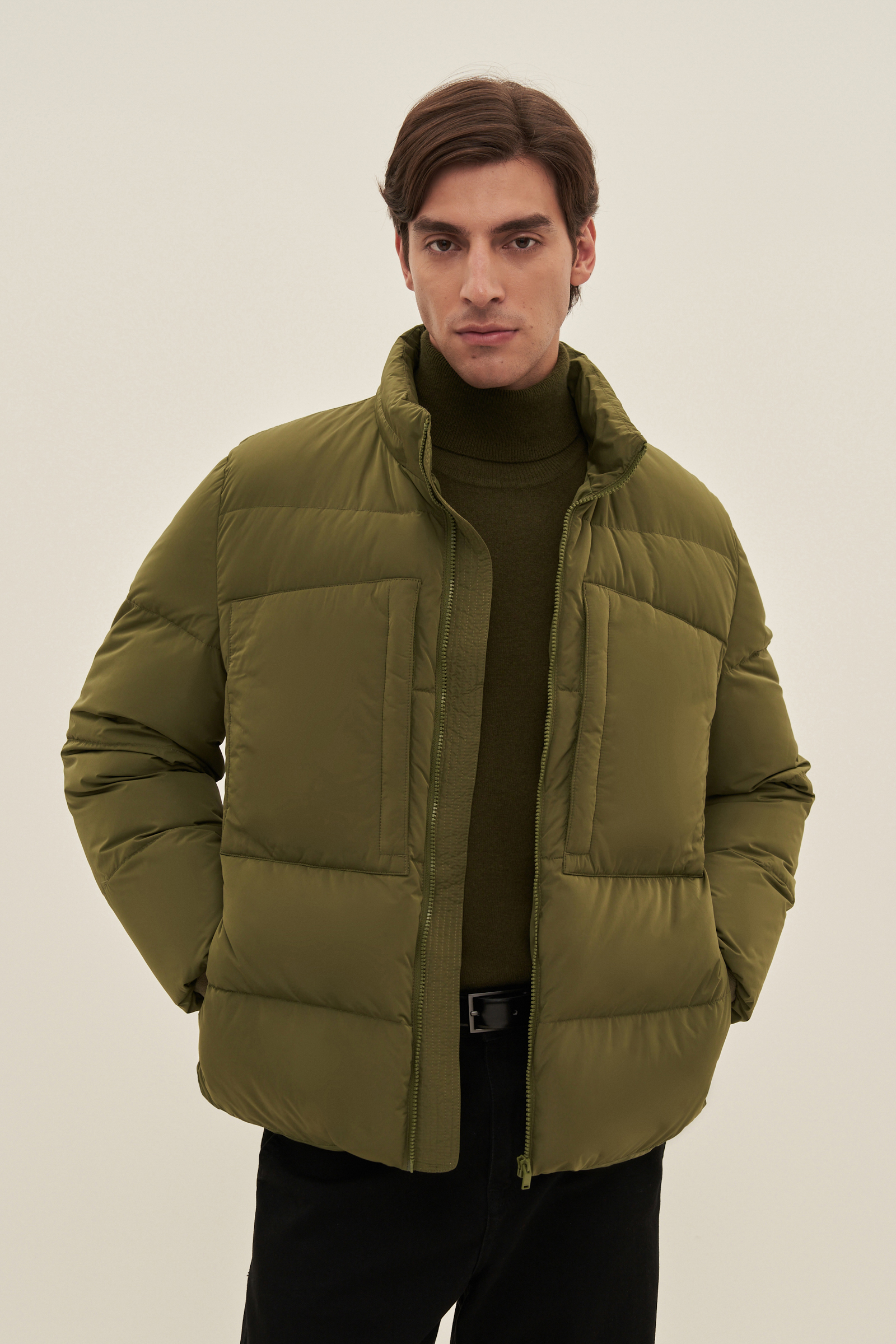 

Пуховик мужской Finn Flare FAD21013 хаки XL, FAD21013