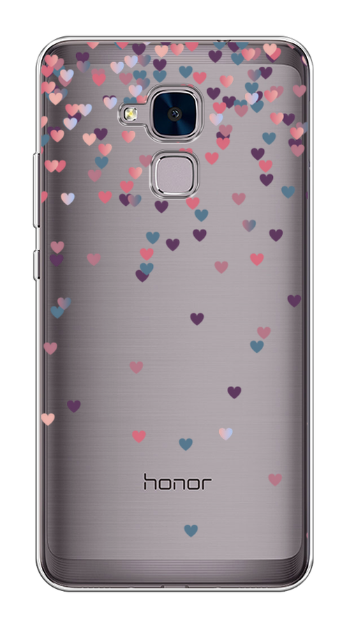 

Чехол на Honor 5C "Посыпка сердечки", Розовый;фиолетовый, 60450-3