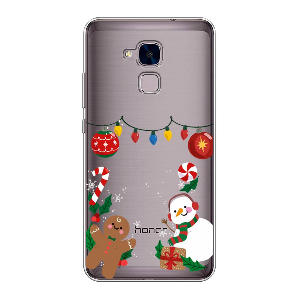 

Чехол на Honor 5C "Новогоднее настроение", Коричневый;красный;зеленый, 60450-5
