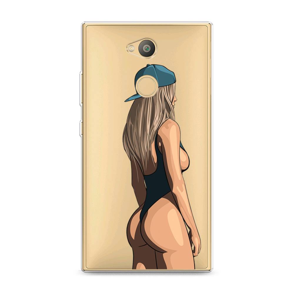 

Чехол на Sony Xperia L2 "Девушка в черном купальнике", Зеленый;бежевый;черный, 53450-6