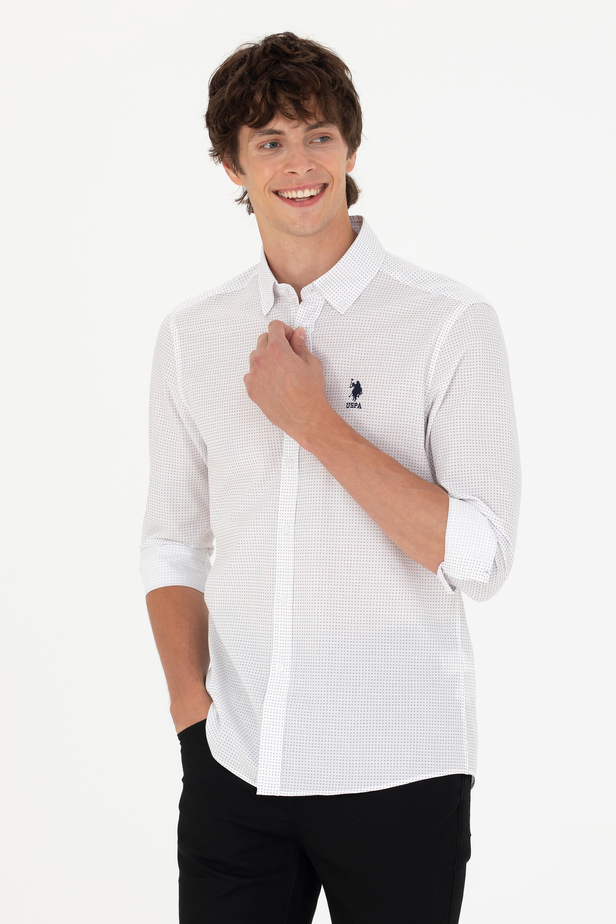 Рубашка мужская US Polo G081GL0040SELVO белая L