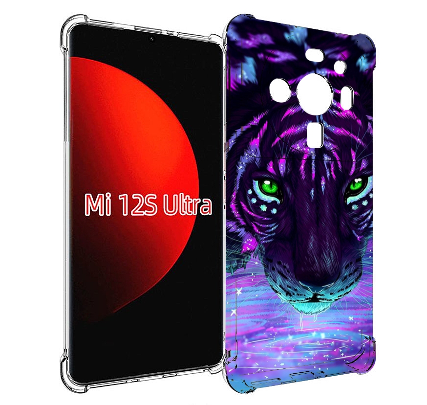 

Чехол MyPads Тигр-неон для Xiaomi 12S Ultra, Прозрачный, Tocco