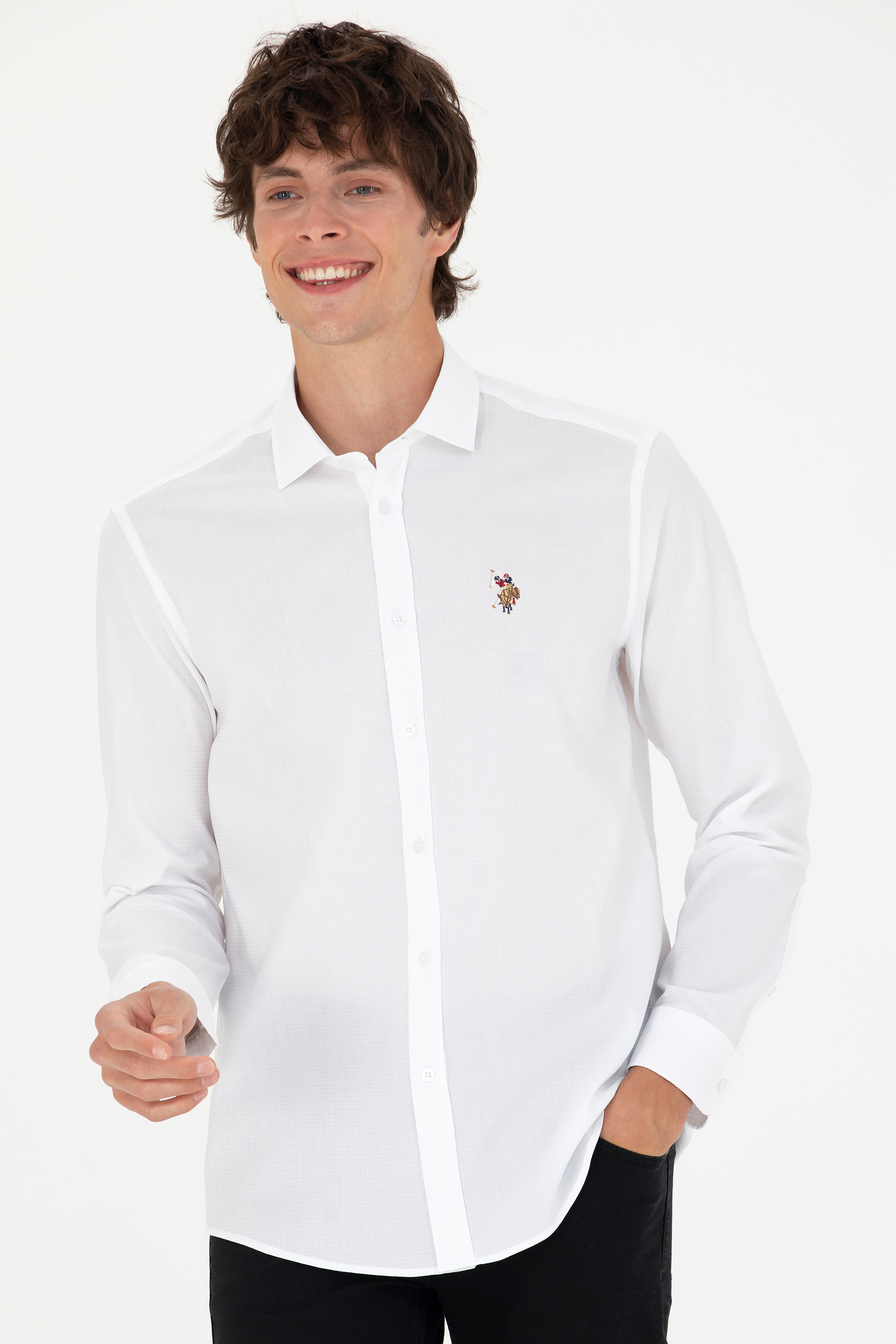 Рубашка мужская US Polo G081SZ0040TAUB белая M
