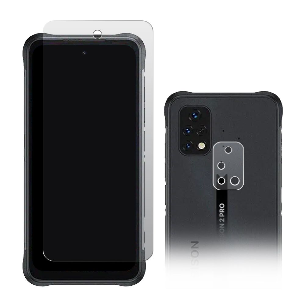 

Стекло защитное гибридное МАТОВОЕ для UMIDIGI BISON 2 PRO + защита блока камер 2 шт