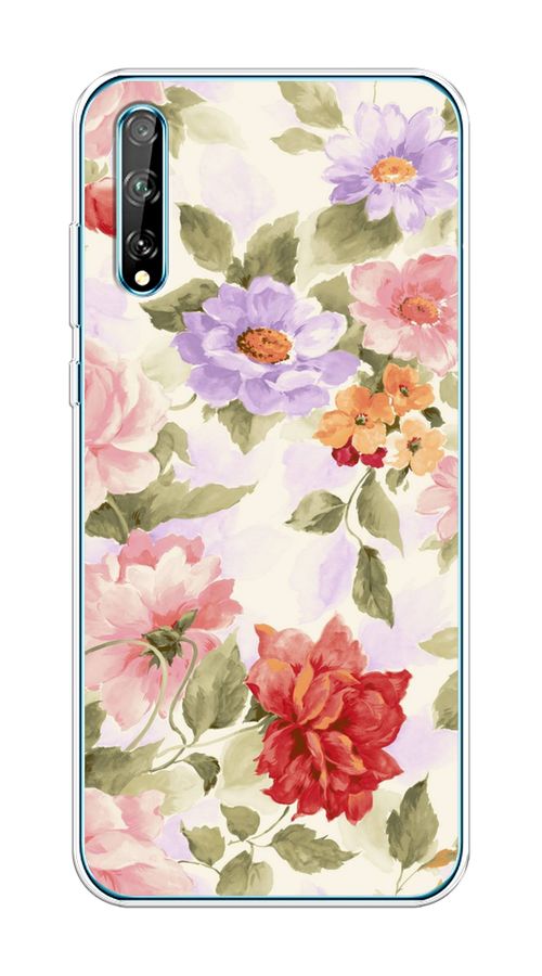 

Чехол на Huawei Y8p/P Smart S "Акварельные пионы", Розовый;бежевый, 6103550-1
