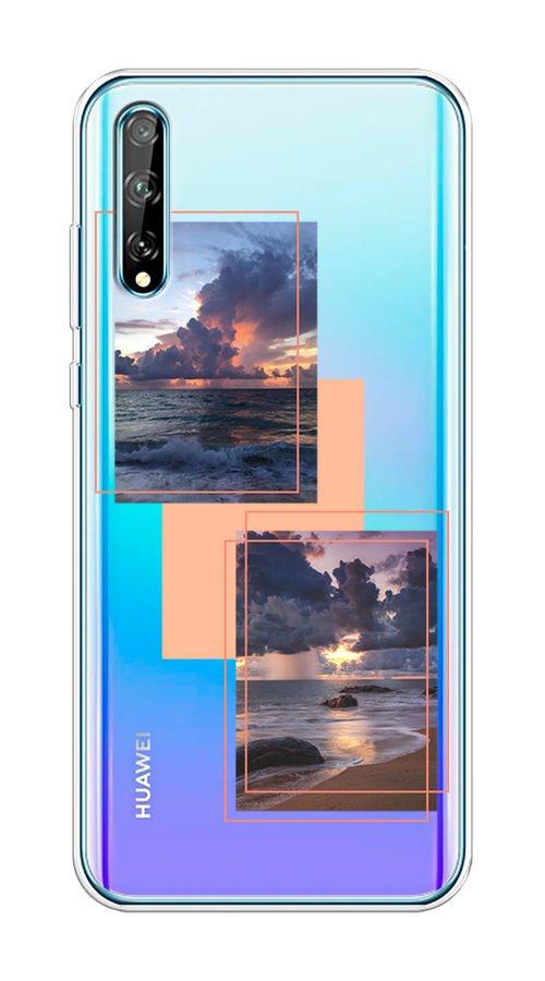 

Чехол на Huawei Y8p/P Smart S "Sky collage", Розовый;прозрачный;синий, 6103550-1